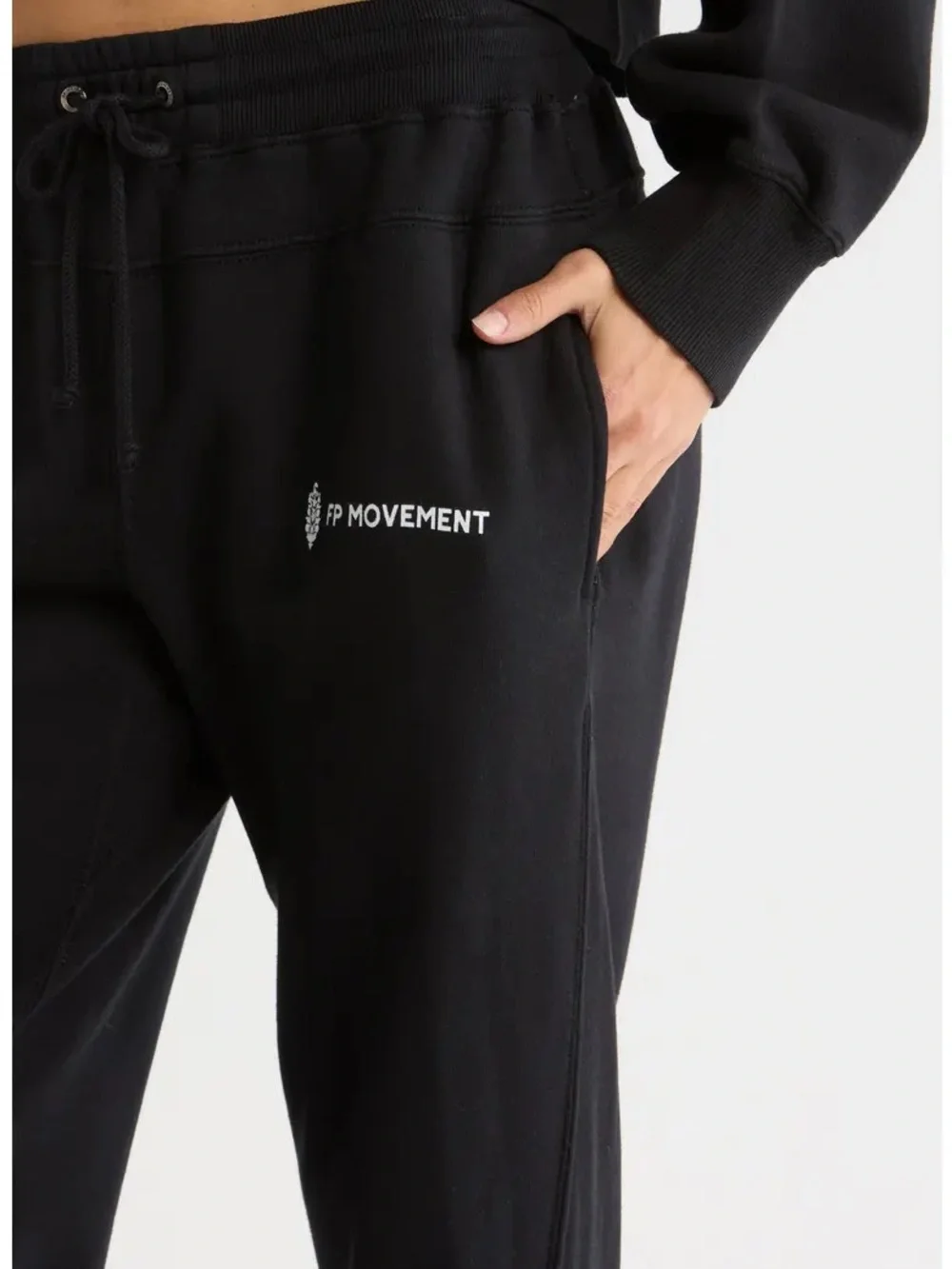 Free People Movement Undefeated Cotton Blend Black Jogger Sweatpants | XL